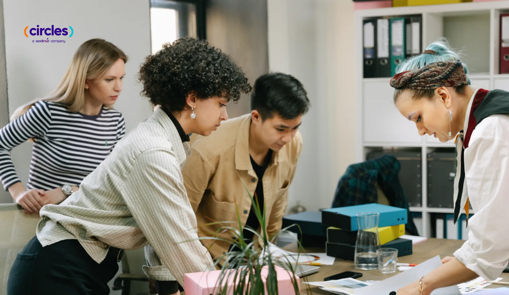 Young workers in an office