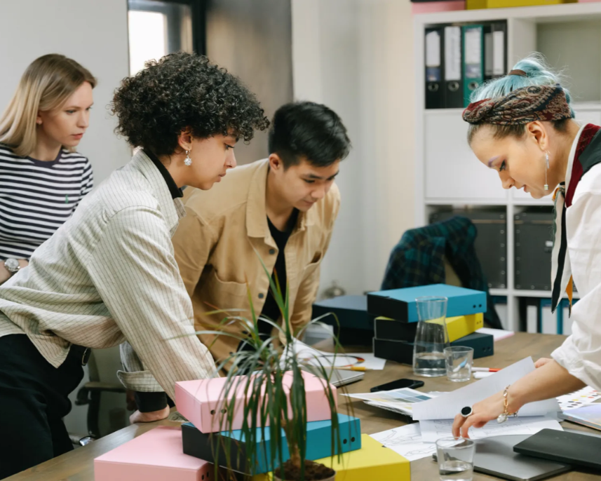 Young workers in an office