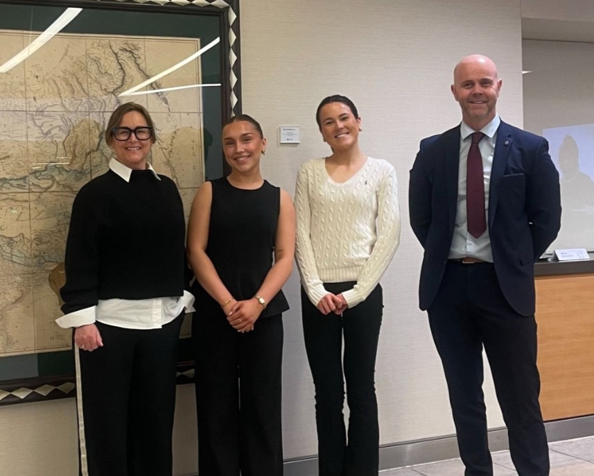 Circles Training Manager Lisa Brooker, apprentices Jess Bussey and Katie Stewart, and Sodexo National Apprenticeship Lead Paul Nuechterlein.