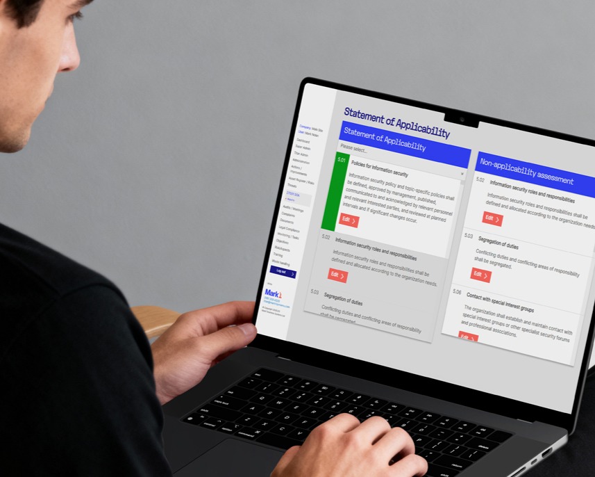 Man using Mark1's Titan ISO 27701 system